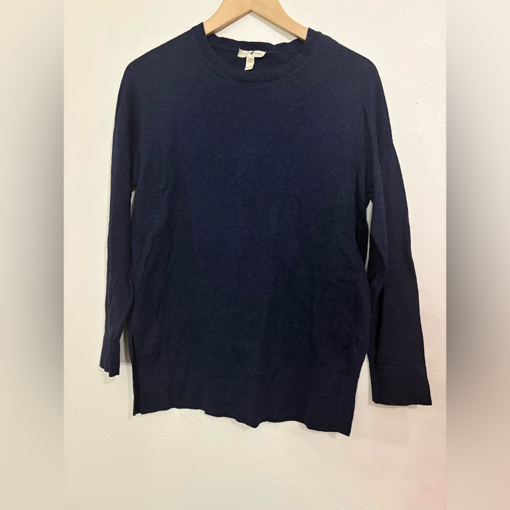 Eileen Fisher XXS Women’s Organic Cotton Sweater Deep Blue